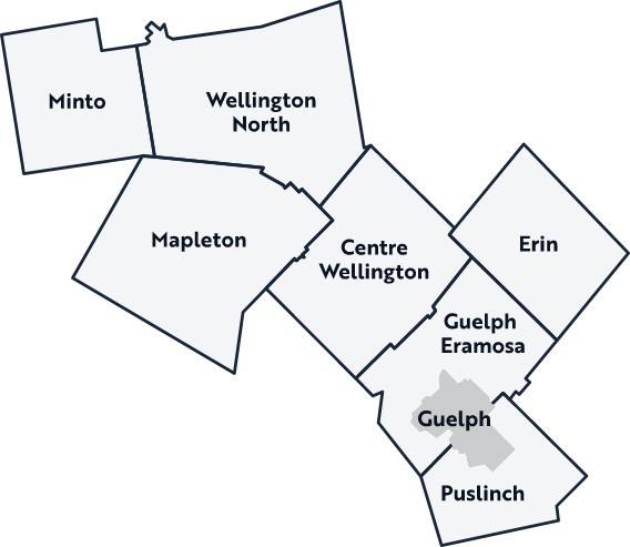 Map of Wellington County communities