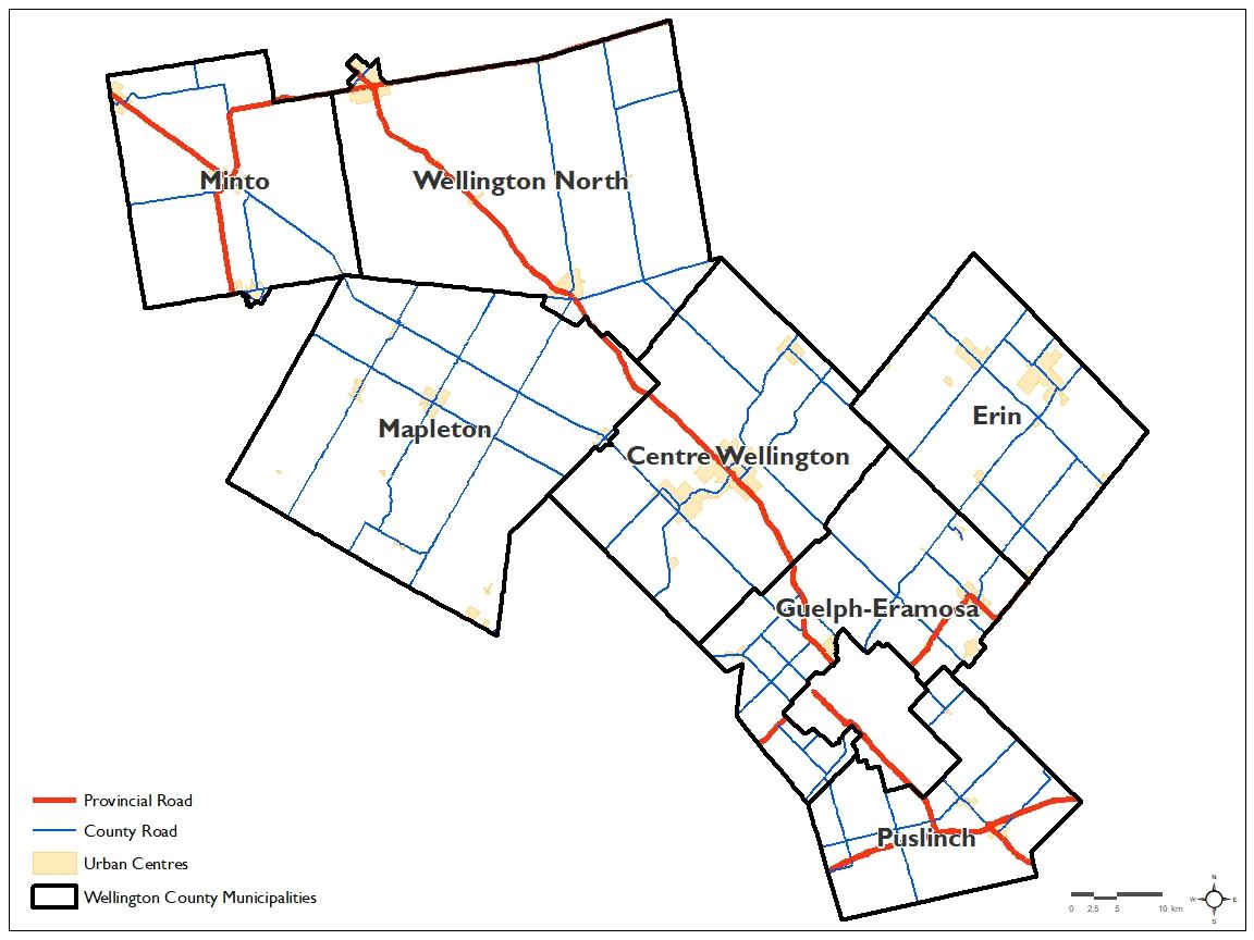 County of Wellington Road Network Map